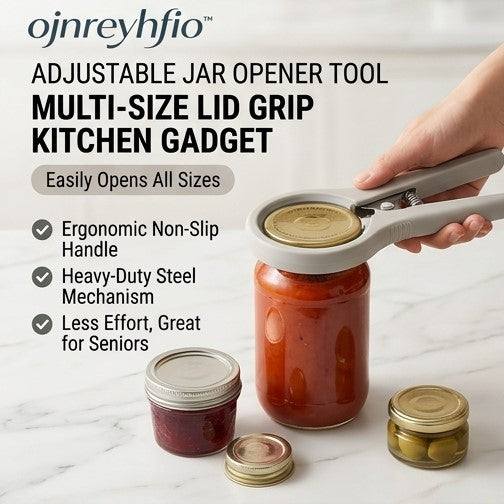 ojnreyhfio™ Adjustable Jar Opener Tool – Multi-Size Lid Grip Kitchen Gadget